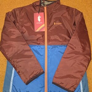Cotopaxi Kids Puffer Jacket - Maroon and Blue. Size M 10-12